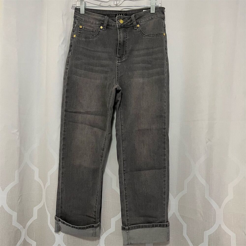 SOLD

IMAN Women's Gray Straight Jeans Size 8P Petites Stretch Denim